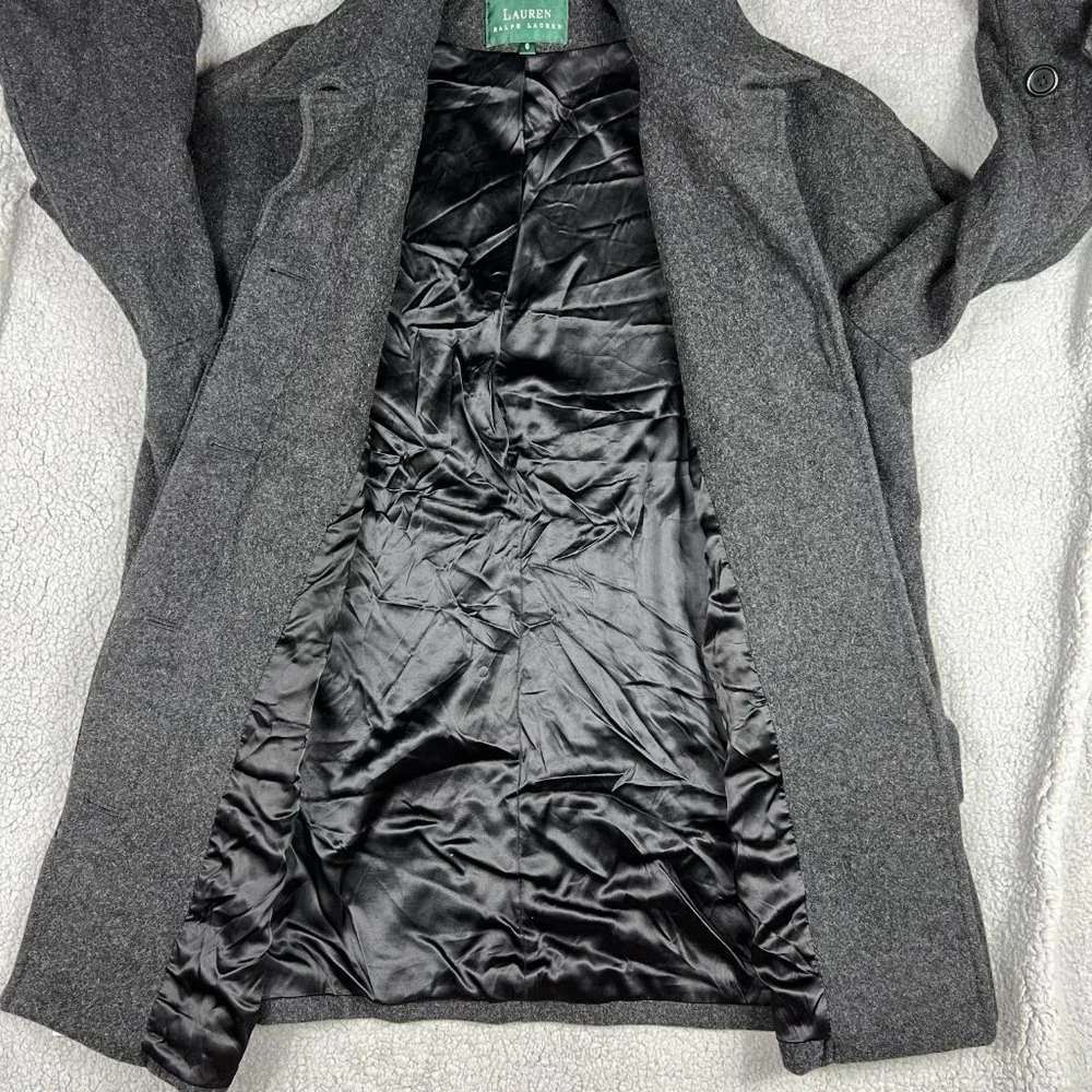 Vintage Lauren Ralph Lauren Wool Coat Womens 6 Grey Jacket LRL Made In USA - Picture 4 of 9